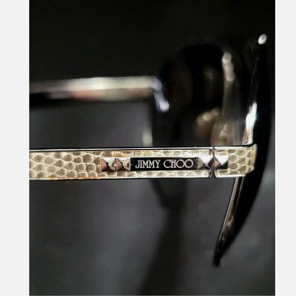 Authentic Jimmy Choo Dominique/S Silver Sunglasses Made in Italy w Case 125mm